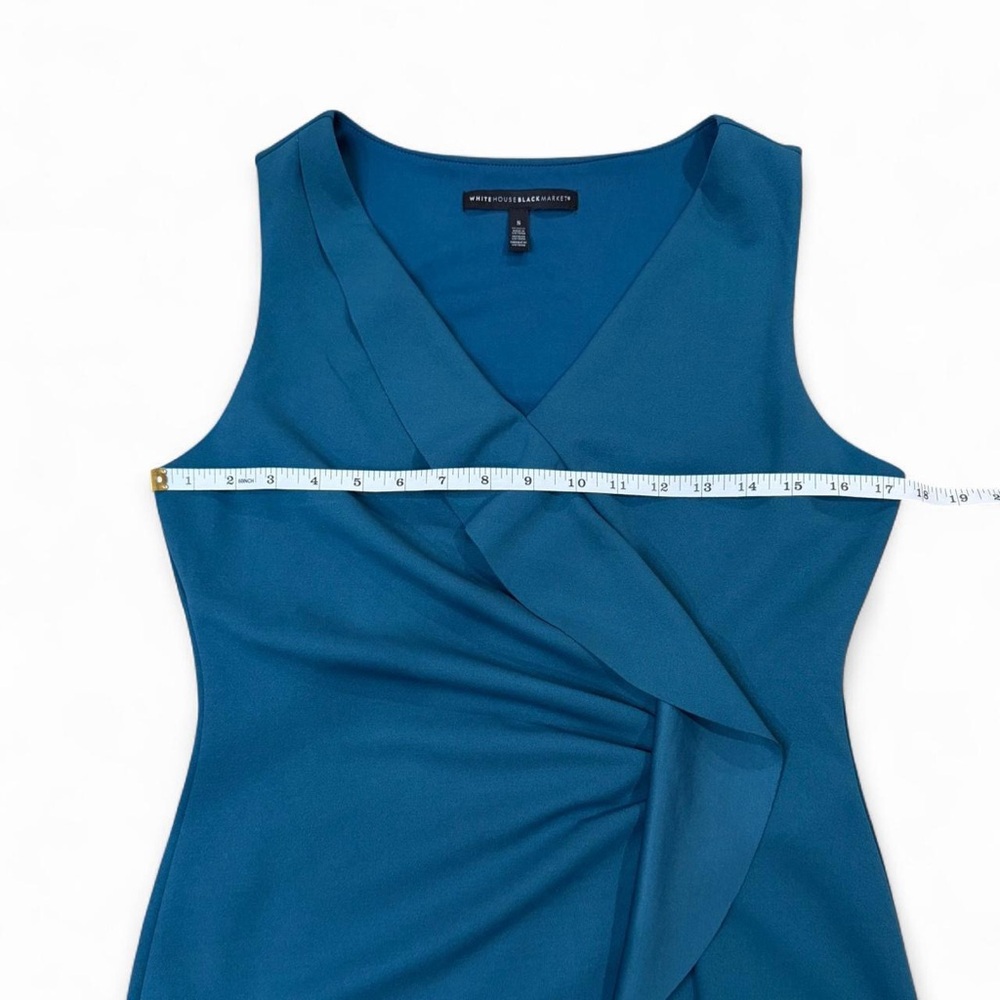 White House Black Market Blue Ruffled Sleeveless Blouse Size Small - Picture 6 of 8